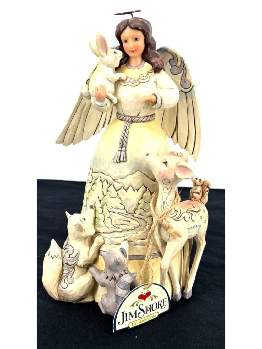 Jim Shore Heartwood Creek Peace to All Woodland Angel Figurine 9.5" 2014